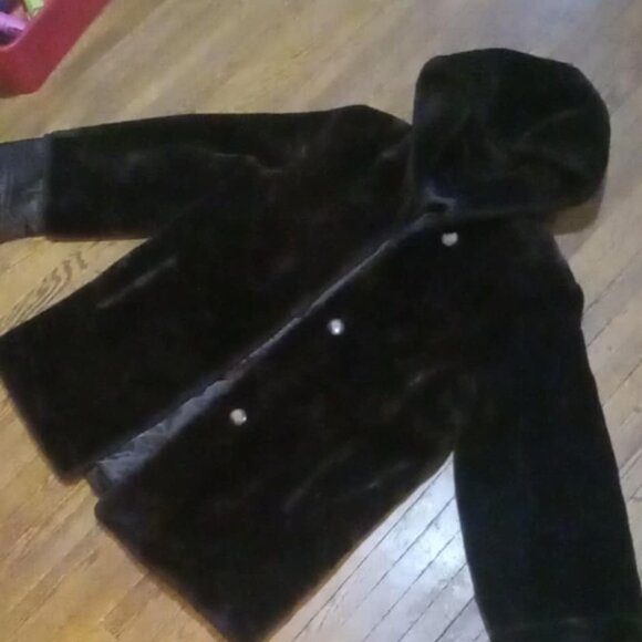 1960s-early 70s Brown Teddy bear Plush Faux Fur Coat with Hood! Super Warm! - Picture 1 of 3